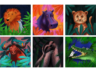 Animal portraits animal portrait animalillustration digital art illustration kids illustration nature picture book