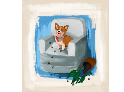 Naughty puppy communication digitalart dogs illustration procreate social media illustration