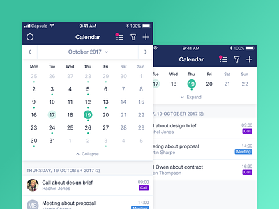Tasks Calendar app calendar capsule mobile tasks