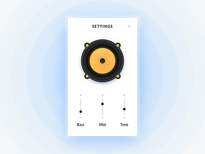 Settings card clean future modern music settings sound speaker