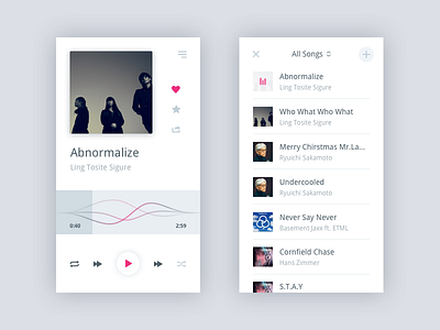 Music Player App app clean futuristic mobile modern music player sound