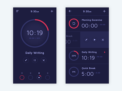 Countdown Timer app countdown dark ui productivity simple time timer to-do ux