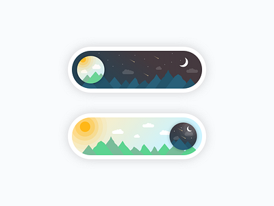 Day Switch Button bright button clean daily dark day illustration night off on switch