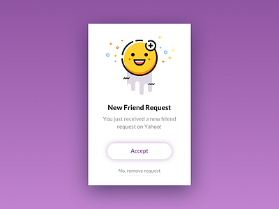 Friend Request Popup card daily friend icon illustration overlay pop-up popup request