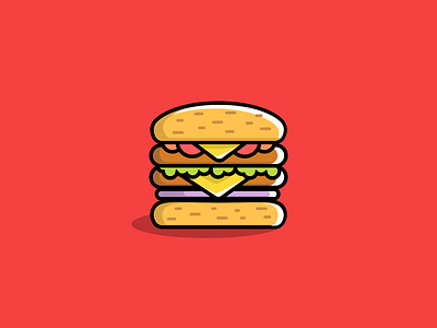 Hamburger burger fast food food hamburger icon illustration