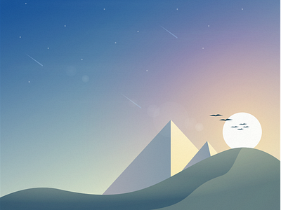 The Dawn gradient illustration landscape scenery