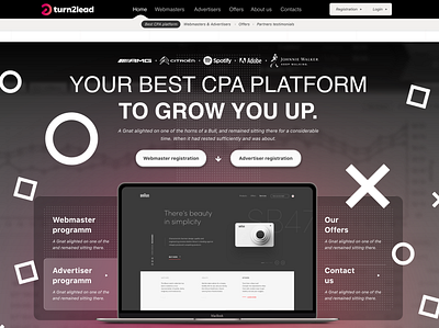 CPA platform website cpa geometry platform ui ux web webdesign website