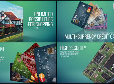 Multi Currency Credit Card Promo project after effect credit card download download mockup mockup motion design motiongraphics opener plastic card promo promotional design titles