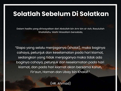 Solatlah Sebelum di Solatkan