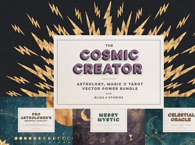 Cosmic Astrology, Magic & Tarot Set 3d animation app art branding design graphic design icon illustration illustrator logo minimal mobile motion graphics typography ui ux vector web website