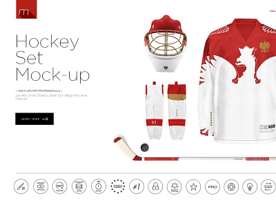 Hockey Set Mock-up 3d animation app art branding design graphic design icon illustration illustrator logo logo design minimal motion graphics typography ui ux vector web website