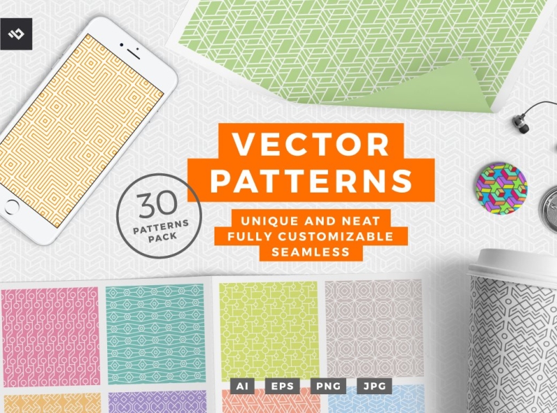 30 Vector Seamless Patterns Pack 3d animation app art branding design flat graphic design icon illustration illustrator logo logo design minimal motion graphics typography ui ux vector web