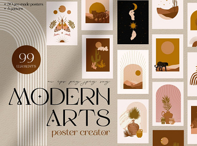 Modern Arts Poster Creator 3d animation app art branding design flat graphic design icon illustration illustrator logo minimal motion graphics typography ui ux vector web website
