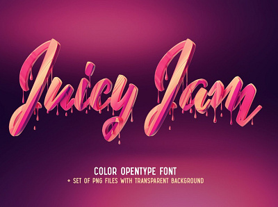 Juicy Jam – Color Bitmap Font 3d animation app art branding design flat graphic design icon illustration illustrator logo minimal motion graphics typography ui ux vector web website