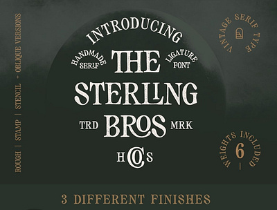 The Sterling Bros | Vintage Serif 3d animation app branding design graphic design icon illustration logo motion graphics ui