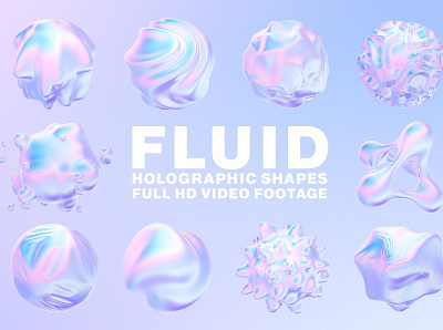 Fluid Holographic Shapes VIDEO 3d animation app branding design graphic design icon illustration logo motion graphics ui