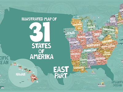 31 illustrated map of USA / part 2