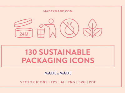 Sustainable Packaging Line Icons 3d animation app branding design graphic design icon illustration logo motion graphics ui