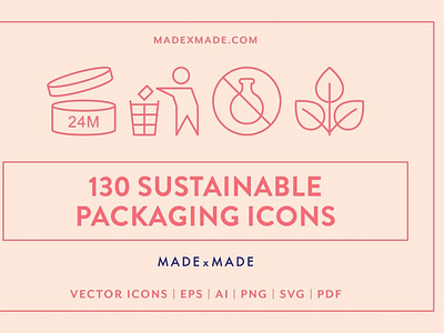 Sustainable Packaging Line Icons