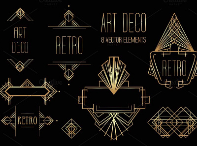 8 ART DECO Elements vol.1 3d animation app branding design graphic design icon illustration logo motion graphics ui