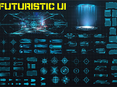 Sci-fi Futuristic element HUD Design 3d animation app branding design graphic design icon illustration logo motion graphics ui