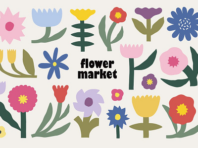 "FLOWER MARKET" Graphics Collection 3d abstract art abstract background animation app branding design fabric pattern floral illustration flower market graphic design icon illustration logo motion graphics printable surface design surface pattern design textile design ui