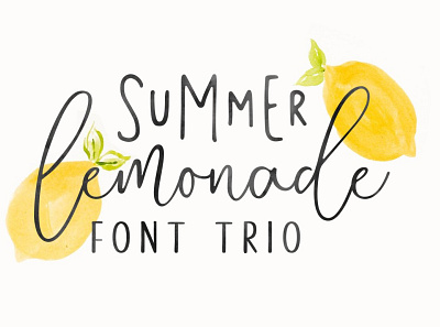 Summer Lemonade + Extras 3d animation branding calligraphy fonts cute fonts design fancy fonts fonts sans script fun fonts fun fonts l graphic design hand lettered fonts handwriting fonts icon illustration lettering fonts logo modern fonts motion graphics vector