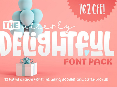 The Utterly Delightful Font Pack 3d animation bold fonts branding christmas fonts cursive fonts cute fonts delightful illustrations delightful font design fun fonts graphic design hand lettered fonts handwriting fonts icon illustration logo motion graphics pretty fonts vector
