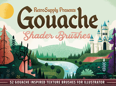 Gouache Shader Brushes | Illustrator 3d animation branding design diffusion gouache brushes gouache shader graphic design icon illustration logo motion graphics noise scratches shaders shading sponge texture ui ux vector