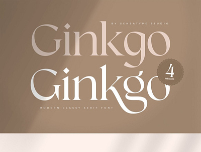 Ginkgo - Modern Classy Serif Font 3d animation branding branding font classy serif font design fancy fonts fashion font font family graphic design hand lettered fonts icon illustration lettering fonts logo logo font motion graphics retro fonts vector wedding fonts