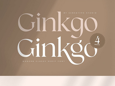Ginkgo - Modern Classy Serif Font 3d animation branding branding font classy serif font design fancy fonts fashion font font family graphic design hand lettered fonts icon illustration lettering fonts logo logo font motion graphics retro fonts vector wedding fonts