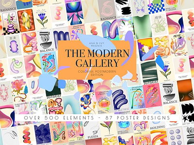 The Modern Gallery Postmodern Retro 3d abstract art abstract background abstract bundle airbrushing animation branding design gallery postmodern geometric shapes graphic design icon illustration logo metallic airbrush motion graphics movie poster paintbrush art print bundle vector