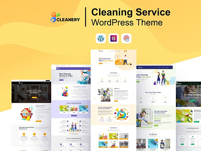 Cleaning Service WordPress Theme 3d animation branding design graphic design icon illustration logo motion graphics ui ux vector