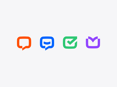 New Logos for LiveChat, ChatBot, HelpDesk and KnowledgeBase brand branding chatbot design helpdesk knowledgebase livechat logo minimal