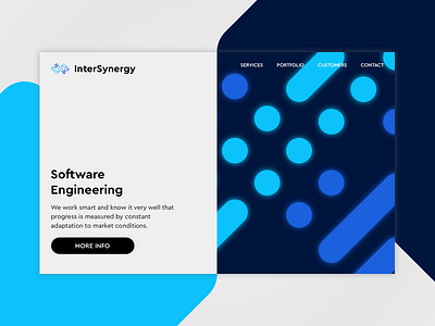 InterSynergy - landing page/logo concept code developers house landing page logo san francisco software startup synergy tech