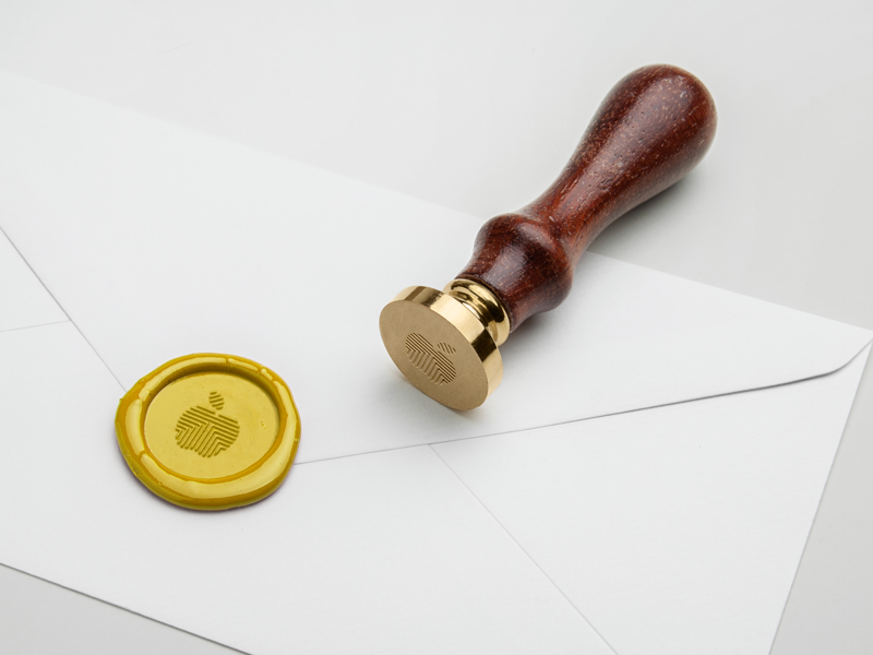 Stamp / Logo for Golden Apple labyrinth maze design coaching golden apple logo stamp