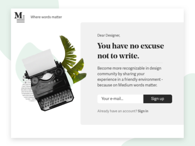 Medium Sign Up Page - Daily UI #001