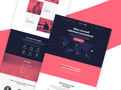 Website for Born to Fly sketch startup ux website
