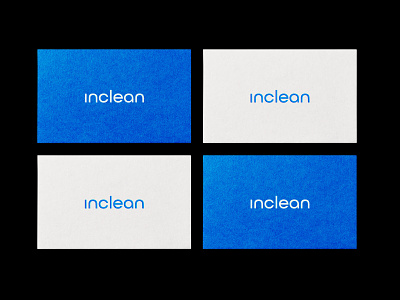 Inclean Business Cards blue branding business cards clean logo minimal startup