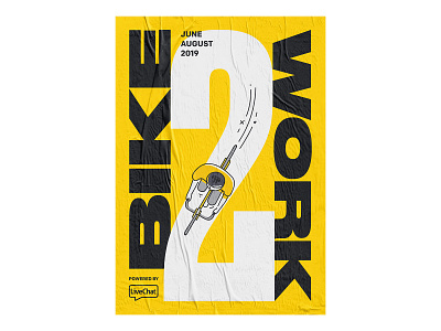 Poster for Bike2Work Challenge bike branding design illustration minimal poster typography