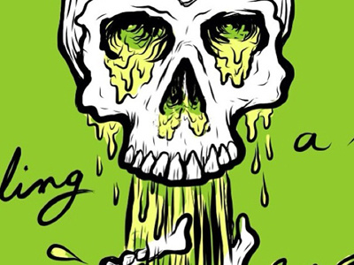 ipad inking - sick skull drawing flu illustration ink ipad line sick sketch skull vector