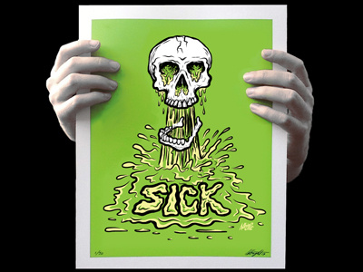 Sick Skull poster doodle drawing flu ink linear pen sick sketch sketchbook skull