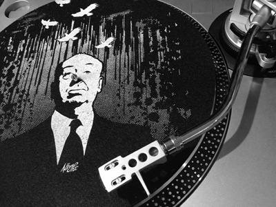 Alfred Hitchcock Screenprinted LP Mat film hitchcock movie print screenprint silkscreen turntable vinyl