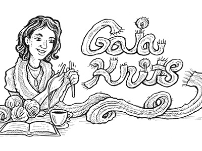 @GaiaKnits Cartoon & Illustrated Type - Daily Line Art