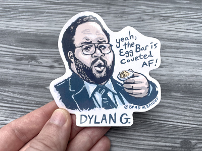 Sticker-A-Day May #3 - Dylan G. (Severance) digital drawing etsy illustration ipad line art merchandising pen and ink procreate severance sticker