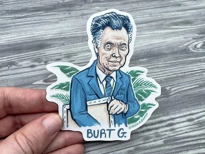 Sticker-A-Day May #7 - Burt G. (Severance) apple tv christopher walken drawing etsy illustration ipad line art pen and ink procreate sticker