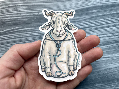Sticker-A-Day May no.9 - OZARK Cookie Jar Goat daily drawing goat graphic design illustration line art ozark pen and ink sketch sticker