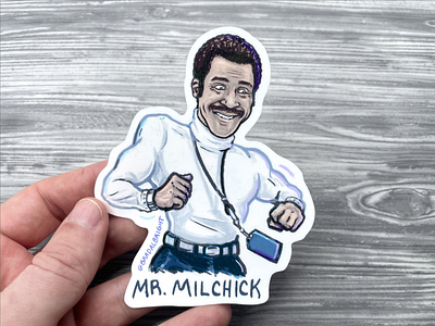 Sticker-A-Day May #10 - Mr. Michick (Severance) caricature cartooning drawing illustration line art pen and ink severance sketch sticker