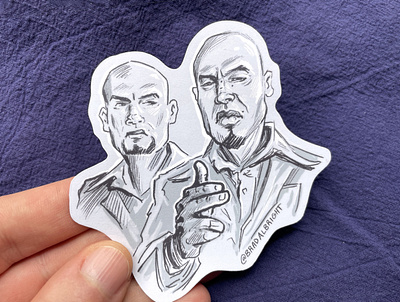 Sticker-A-Day May #11 - 'The Cousins' Salamanca better call saul breaking bad cousins drawing illustration line art pen and ink salamanca twins