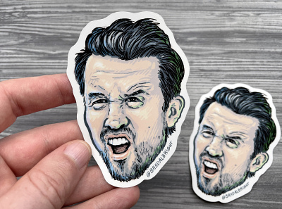Sticker-a-Day May no.17 - Mac - It's Always Sunny always sunny drawing illustration line art pen and ink rob mcelhenney sticker